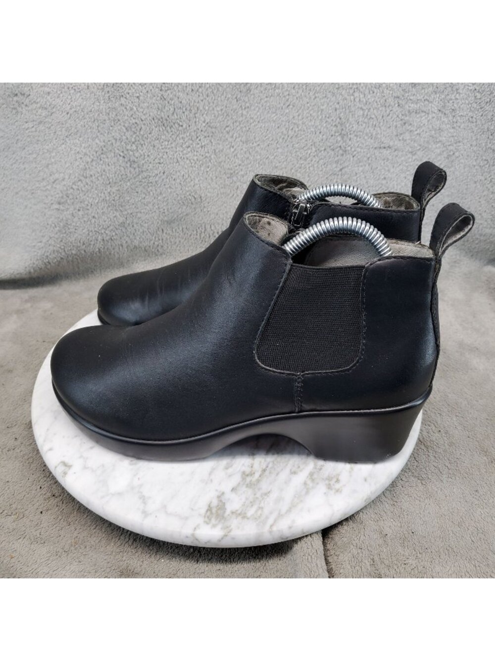 Alegria Shoes Womens EU 38 US 8-8.5 Black Leather Ever Nappa Ankle Boots *Read*
